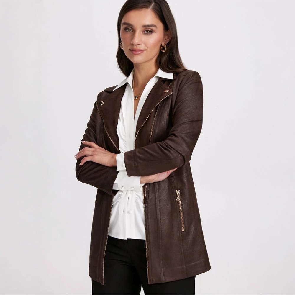 Vex - Faux Suede Jacket Dark Chocolate